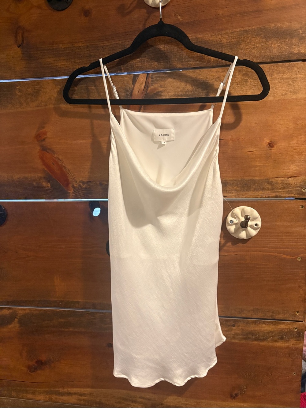 A.L.C. White Satin Cowl Neck Camisole